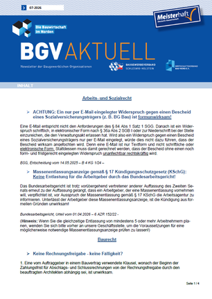 Auszug Newsletter November 2025