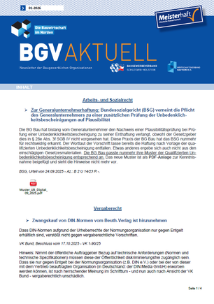 Auszug Newsletter November 2025