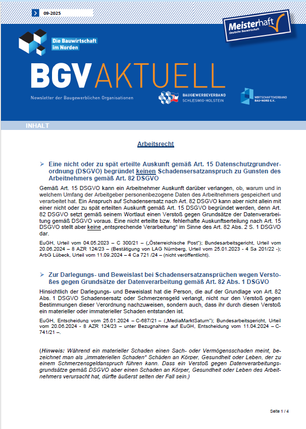 Auszug Newsletter Juni 2025
