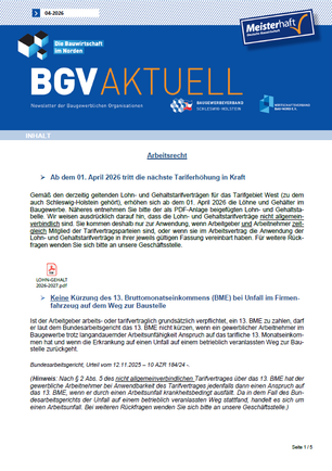 Auszug Newsletter November 2025