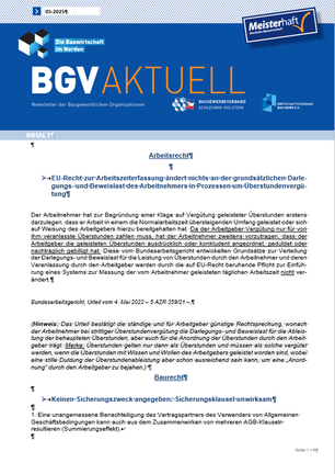 Auszug Newsletter November 2023